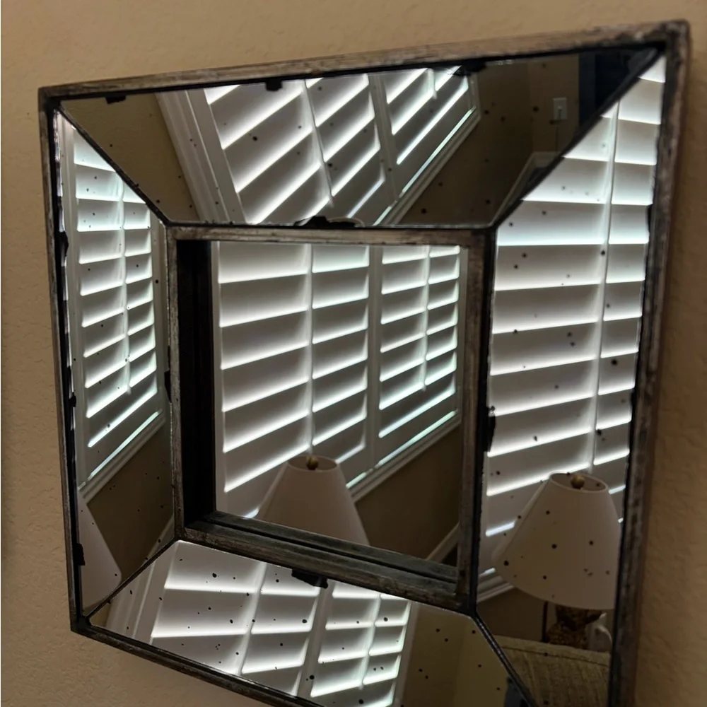Birch Lane Distressed Square Wall Mirror, 12”, SET OF 4, LIKE NEW